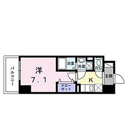 スアヴィス平塚八重咲 1Kの間取図画像