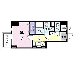 スアヴィス平塚八重咲 1Kの間取図画像