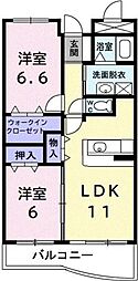 アンナミーナ130ヒルズ 2LDKの間取図画像