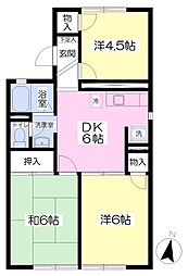 クレストハイム1 3DKの間取図画像
