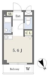 ＥＬ・ＳＩＤＥ5 3階ワンルームの間取り