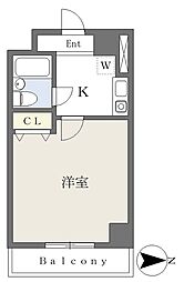 YASUIビル第5 1Kの間取図画像