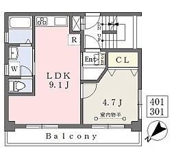 恩田コーポ 1LDKの間取図画像