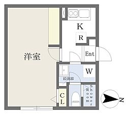 La Boon Kinshich o 1Kの間取図画像