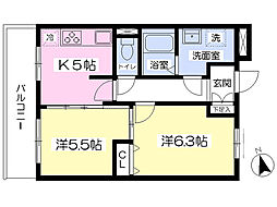 リバーフォート平井 2Kの間取図画像