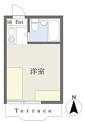 コーポコスモ ワンルームの間取図画像