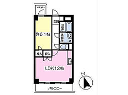 アドミラーブル 1LDKの間取図画像