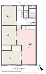 コーポ西町 3LDKの間取図画像