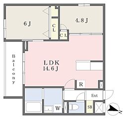 アールズコート六甲 2LDKの間取図画像