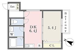 SApt.新長田A棟 1DKの間取図画像