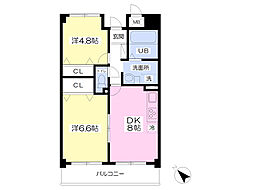 ファインビュウ熊野 2DKの間取図画像
