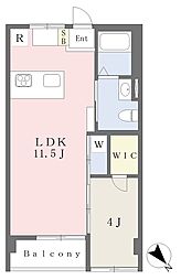 WhiteVilla2 1LDKの間取図画像