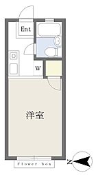 ピッツハイム ワンルームの間取図画像