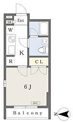 グランドール中野 1Kの間取図画像
