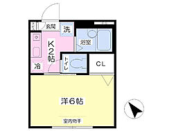エマレッタ 1Kの間取図画像