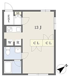 ビオス中野 ワンルームの間取図画像