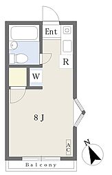 コーポ偕楽荘 ワンルームの間取図画像