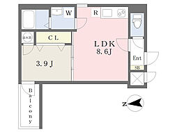 DOAHN加島 1LDKの間取図画像