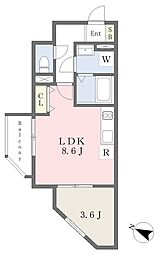 Tre Court茨木 1LDKの間取図画像