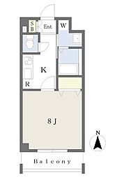 エバーランド・江坂藏人 1Kの間取図画像