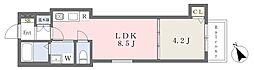 JCurrent東三国 1LDKの間取図画像