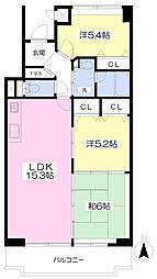 ルイ・シャンス2 3LDKの間取図画像