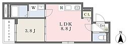レフィノ 1LDKの間取図画像