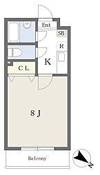 ヴェルフィオーレ嵐山 1Kの間取図画像