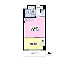 エリーフラッツ梅ノ宮 3階1LDKの間取り