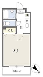 ヴェルフィオーレ嵐山 3階1Kの間取り