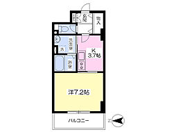 ヴァンヴェルデ西京極 410 4階1Kの間取り