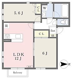 フローラルコート平野神社前 2LDKの間取図画像
