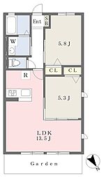 SERICUM藤森2 2LDKの間取図画像