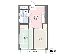 第三鳥塚ビル 2DKの間取図画像