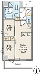 CREATIF本所吾妻橋 2LDKの間取図画像