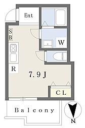 グランシャレー綾瀬駅前 ワンルームの間取図画像