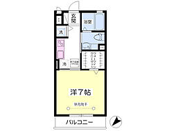 プリムローズ 1Kの間取図画像