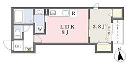 ウィステリアヒルズ壱番館 1LDKの間取図画像