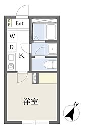 横浜市泉区白百合1丁目アパート 1Kの間取図画像