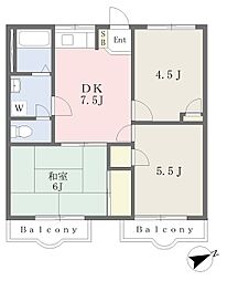 プレステージ泉B 3DKの間取図画像