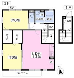 エクセレントC 2LDKの間取図画像