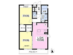 FourSeasonsB 2LDKの間取図画像