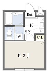 京成本線 京成大久保駅 徒歩3分の賃貸アパート 1階1Kの間取り