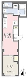JR横須賀線 西大井駅 徒歩2分の賃貸マンション 1階1LDKの間取り