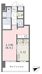 グランドプレシア芝浦 1LDKの間取図画像