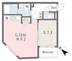 本町1丁目計画 3階1LDKの間取り