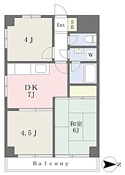 加瀬ビル133 3DKの間取図画像