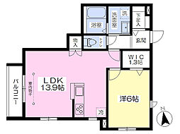 カーサセレーナ 1LDKの間取図画像