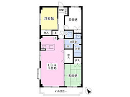 パークハイツ新川崎 2SLDKの間取図画像