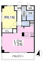 メゾン小倉 1LDKの間取図画像